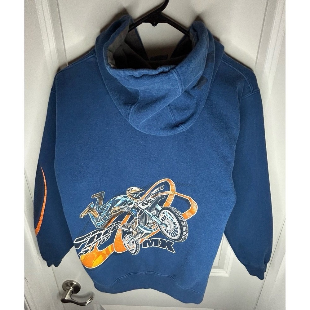 Vintage Y2k Top Heavy 48 MX Free Style Motocross Double Sided Graphic Hoodie